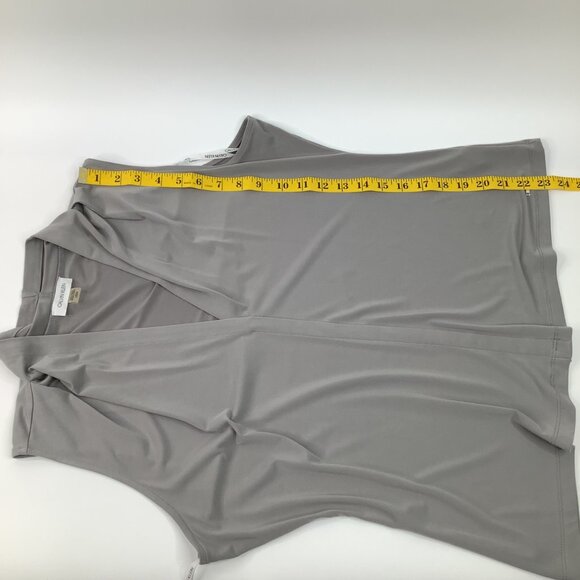 Calvin Klein Womens Gray Sleeveless V-Neck Top Large Office Old Money - Picture 8 of 8